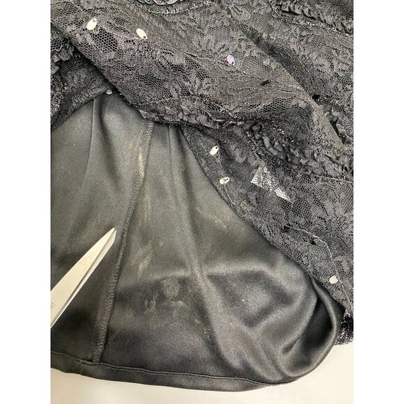 JS COLLECTIONS Black Lace Cocktail Dress 6 Petite Whimsigoth Fairy Grunge Y2K 90 - Picture 6 of 14